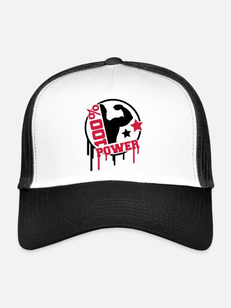 power_100_splat_co2 - Trucker Cap - white/black - Front