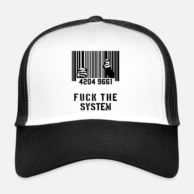 BAISER LE SYSTÈME Prison de code à barres Casquette trucker 