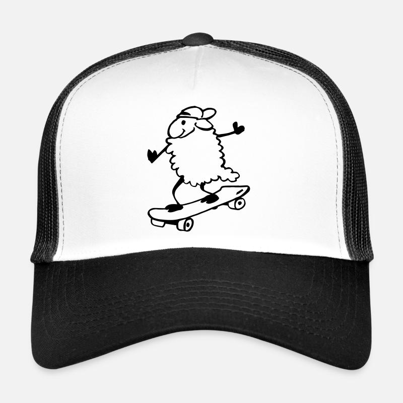 Sheep on skateboard Trucker Cap