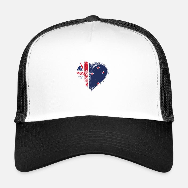 Drapeau de coeur néo-zélandais Casquette trucker 