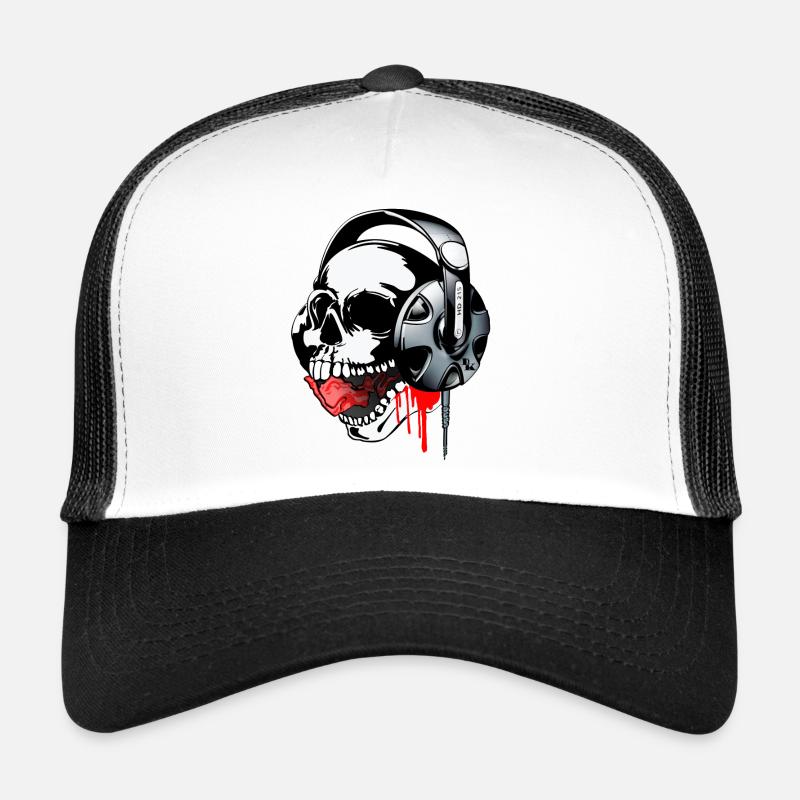 color skull music by dk Trucker Cap