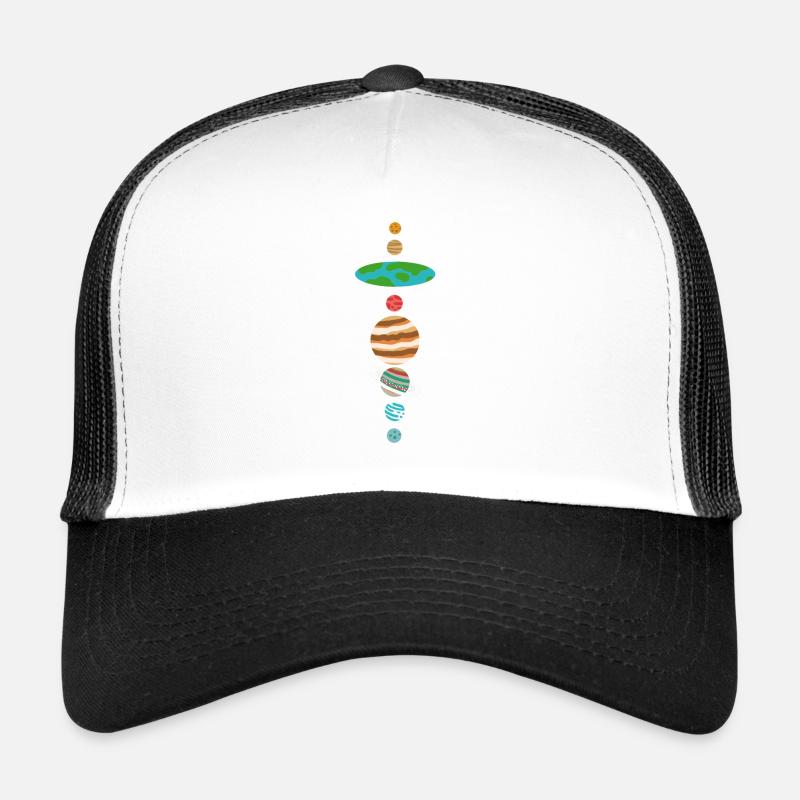 Flache Erde T-Shirt Flat Earth Geschenk Idee - Trucker Cap - Weiß/Schwarz