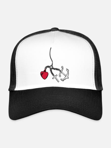 la foi, l'amour, le cœur de l'espoir - Casquette trucker  - blanc/noir - Devant