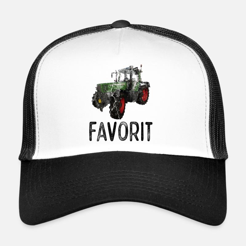Traktor Favorit Retro Vintage Design - Trucker Cap - Weiß/Schwarz