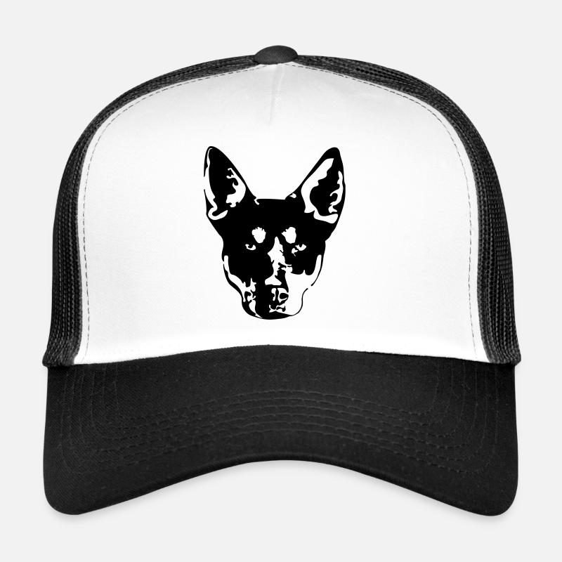 Kelpie Kopf - Trucker Cap - Weiß/Schwarz