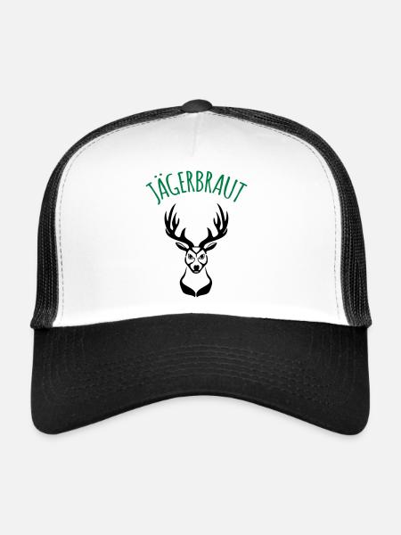 Hunter mariée 1c - Casquette trucker  - blanc/noir - Devant