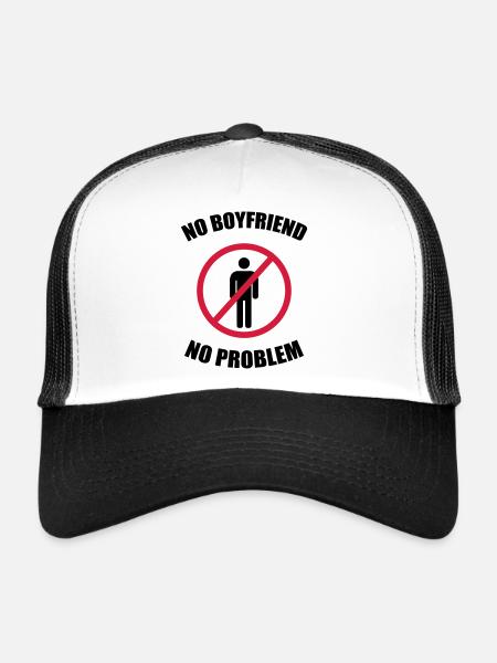 no_boyfriend_no_problem - Casquette trucker  - blanc/noir - Devant