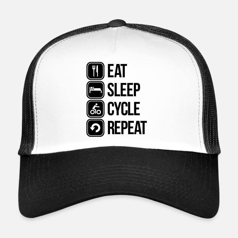 eat sleep cycle repeat Casquette trucker 