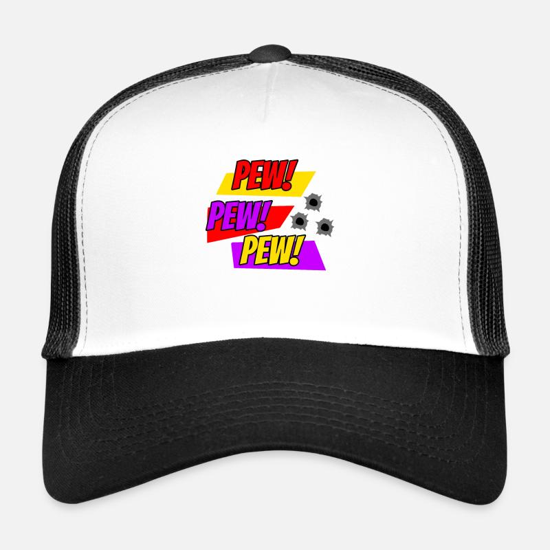 Comic PEW PEW Comic Style Trucker Cap