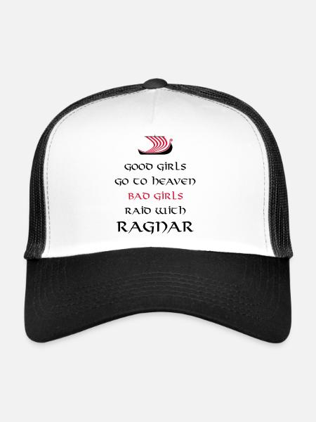 Bad Girls Raid With Ragnar - Casquette trucker  - blanc/noir - Devant