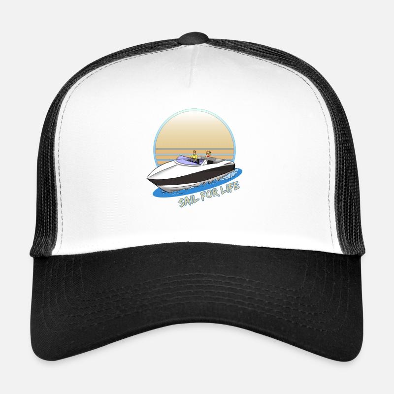 Motorboot - Trucker Cap - Weiß/Schwarz