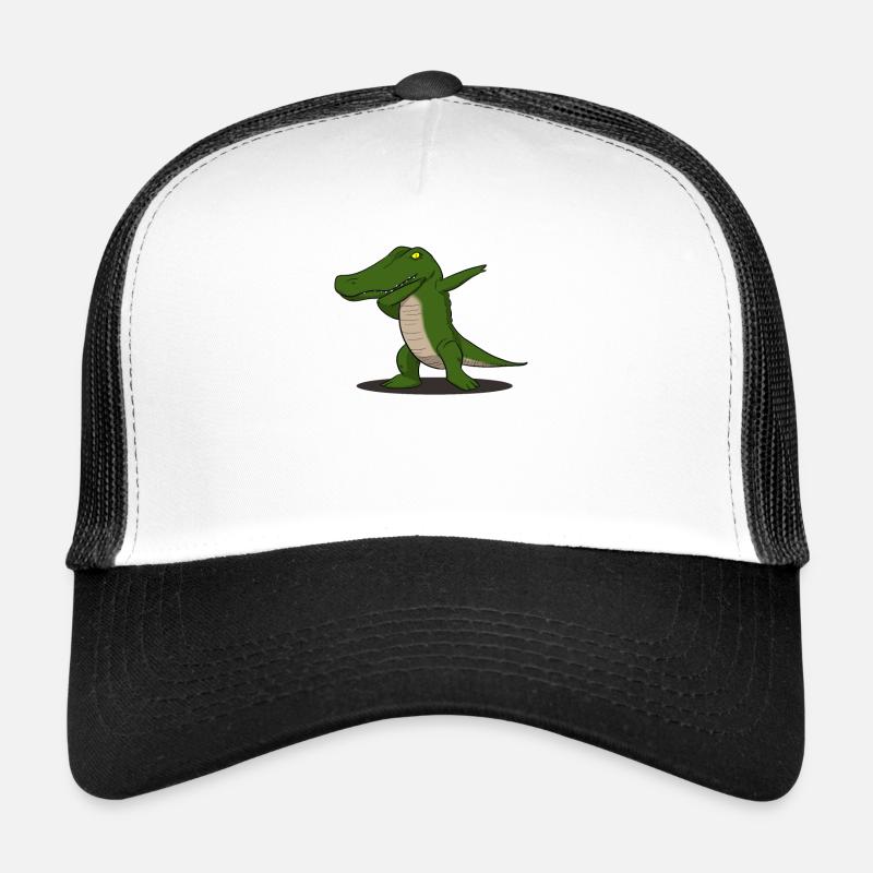 Krokodil Kroko Dab Dabbing Trend Tanz dapping - Trucker Cap - Weiß/Schwarz