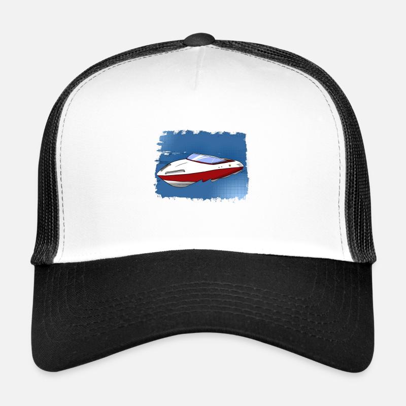 Motorboot - Trucker Cap - Weiß/Schwarz