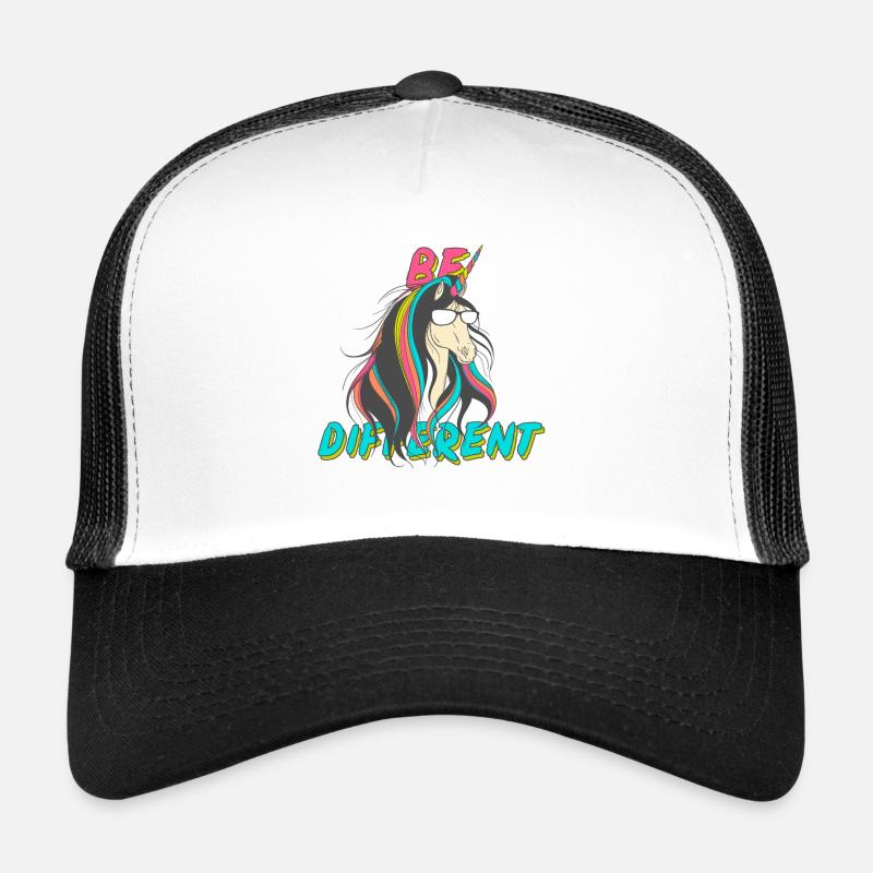 Be Different Cool licorne Arc-en-ciel Casquette trucker 