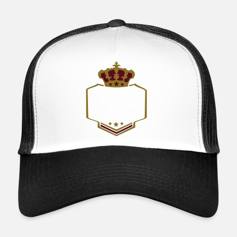 frame border text king crown crest logo Trucker Cap