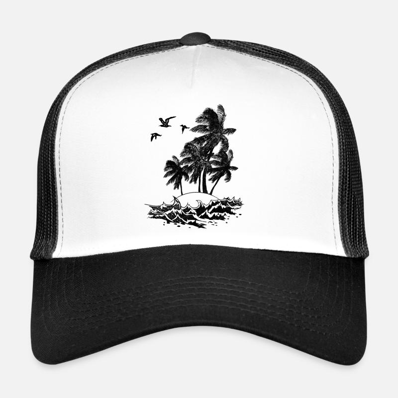 Soleil Plage Palmiers Mer Vacances Casquette trucker 