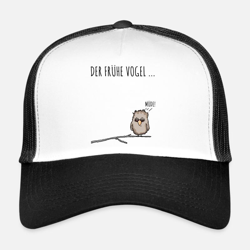 Der fruehe Vogel schwarz Trucker Cap