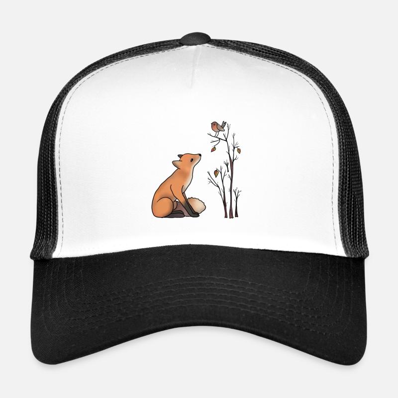 Fox and robin - Trucker Cap - white/black