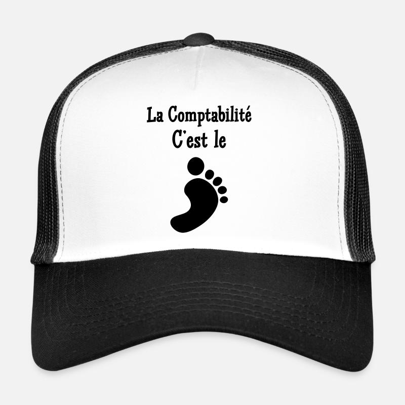 comptable / comptabilité / argent / Finance / Euro - Casquette trucker  - blanc/noir