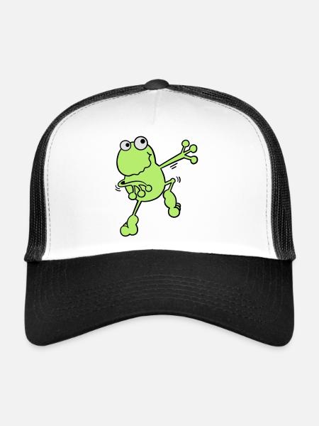 Dancing Frog - Trucker Cap - white/black - Front