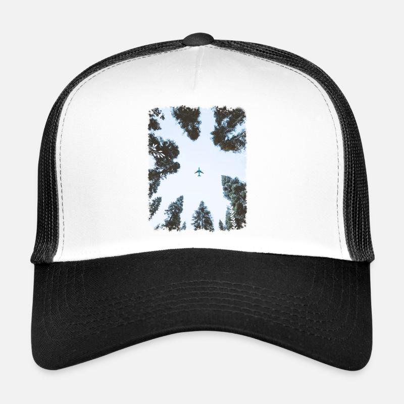 Wald & Flugzeug - Trucker Cap - Weiß/Schwarz