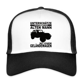 Geländewagen - Trucker Cap - Weiß/Schwarz - Vorne