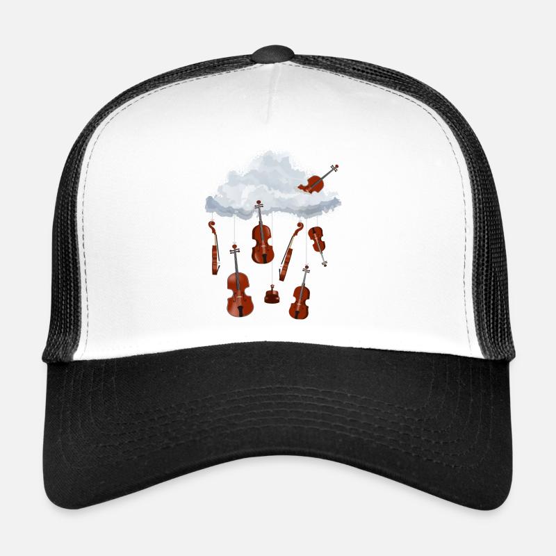 Eine Wolke im Himmel voller hängender Geigen - Trucker Cap - Weiß/Schwarz