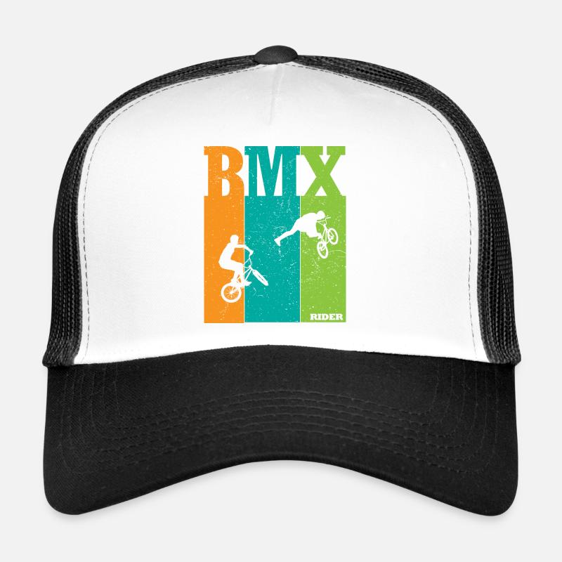 BMX Color Block Rider Silhouettes Trucker Cap