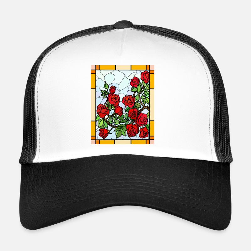 Roses en vitrail Casquette trucker 