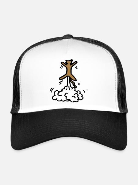 Cat Pups rocket / cat fart rocket / funny funny - Trucker Cap - white/black - Front