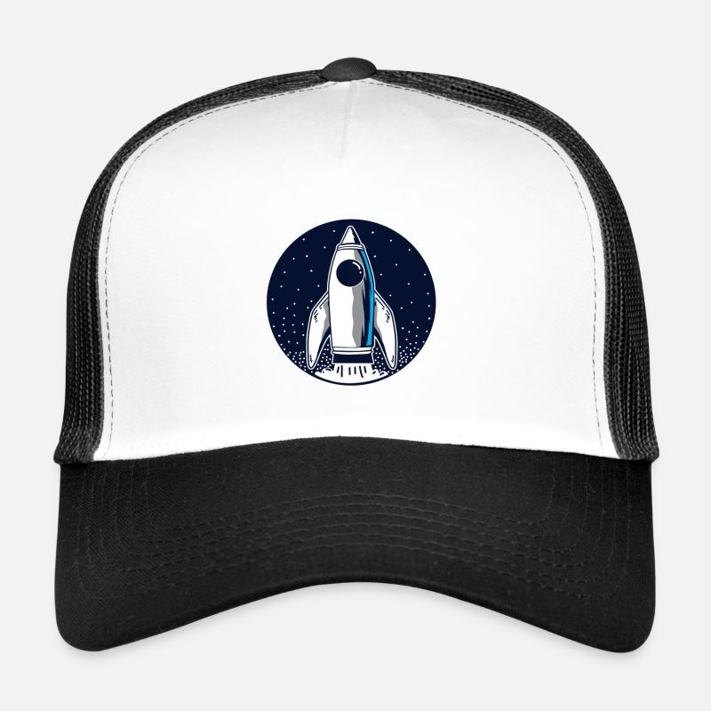 Voyage dans l'espace de fusée - Casquette trucker  - blanc/noir