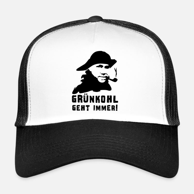 Grünkohl geht immer (Smutje) - Trucker Cap - Weiß/Schwarz