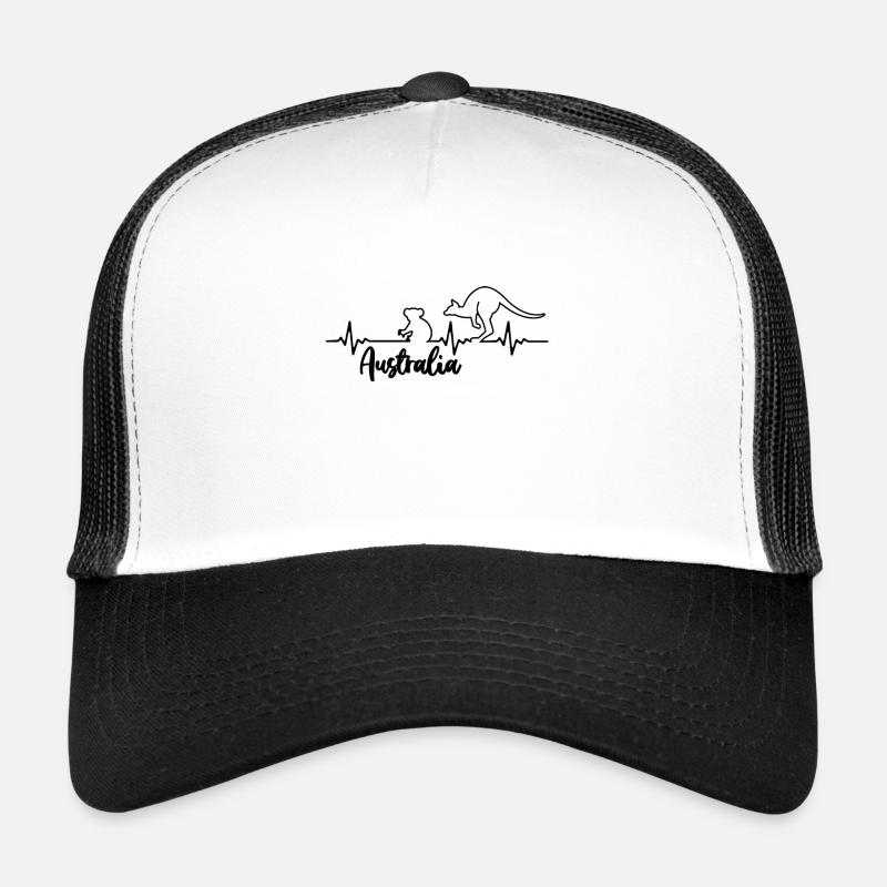 Heartbeat Australia Kangaroo Koala - Trucker Cap - white/black