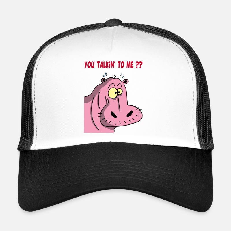 Rosa Nilpferd - Trucker Cap - Weiß/Schwarz