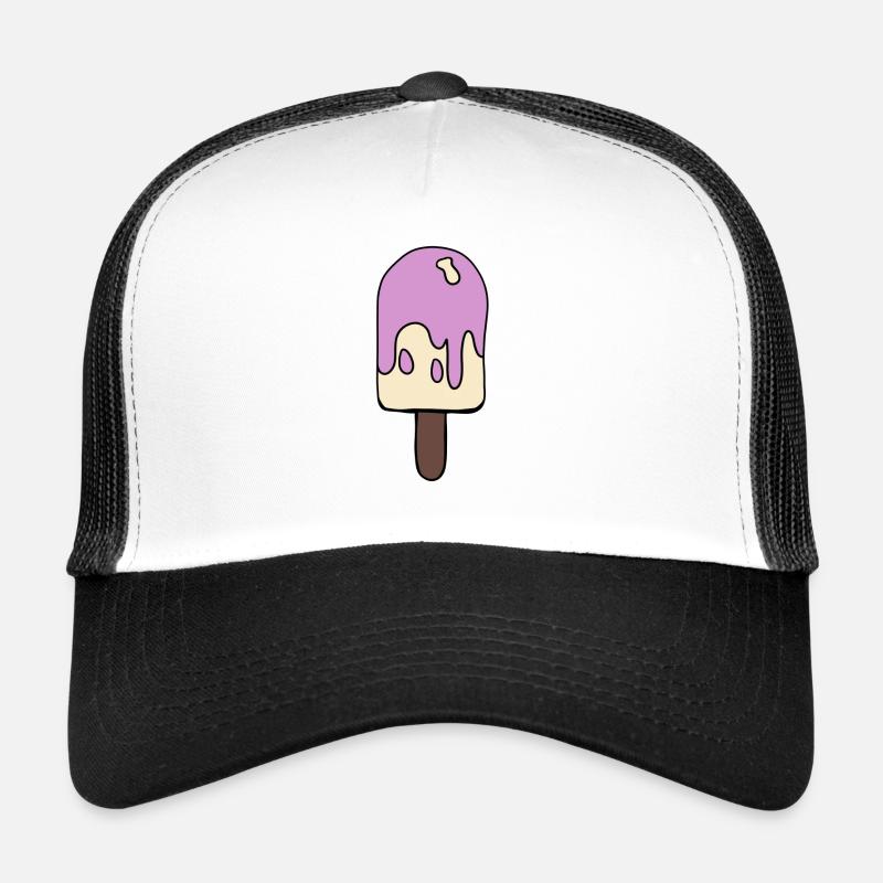 glace colorée - Casquette trucker - blanc/noir