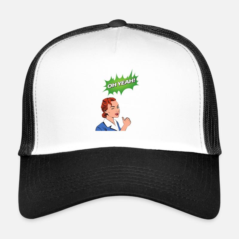 Oh Yeah Comic Comicstyle Cartoon Sprechblase Nerd Trucker Cap