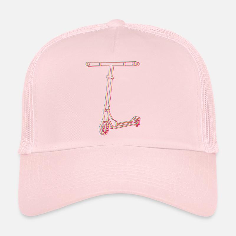 Cooler Stunt Scooter mit RGB Effekt für Tretroller Trucker Cap