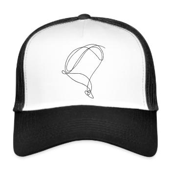 Single line Paraglider, Gleitschirm, Paragliding - Trucker Cap - white/black - Front