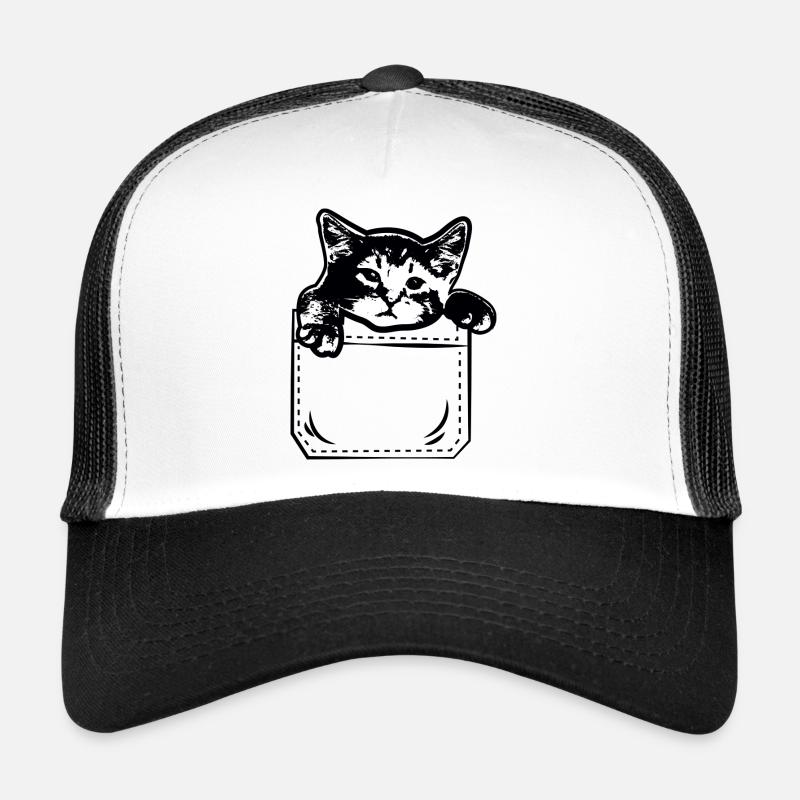 Chat chat chat propriétaire de la poche poitrine chats Casquette trucker 