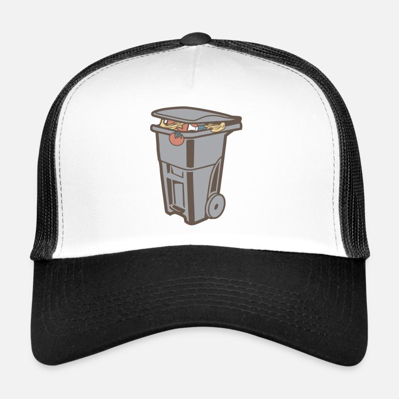 Mülltonne - Trucker Cap - Weiß/Schwarz