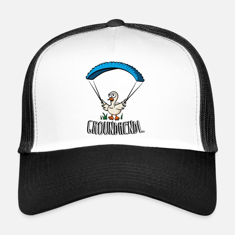 Groundhendl Groundhandling Hendl Paragliding Chicken - Trucker Cap - white/black