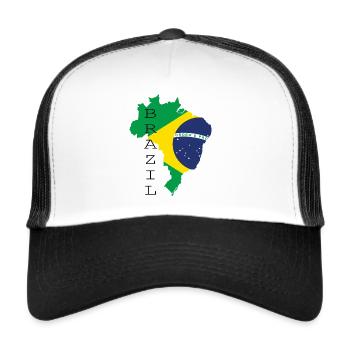 brasilien flagge fahne südamerika - Trucker Cap - Weiß/Schwarz - Vorne