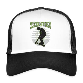 Scooter Stuntscooter Stunt Roller - Trucker Cap - Weiß/Schwarz - Vorne