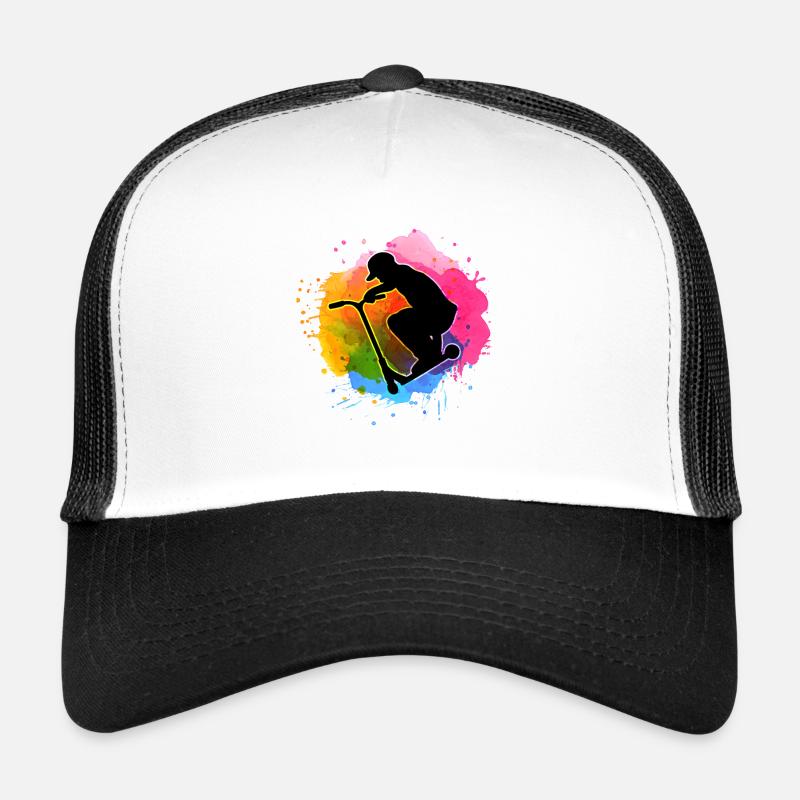 Bunt Aquarell Stuntscooter Stunt Roller Trucker Cap