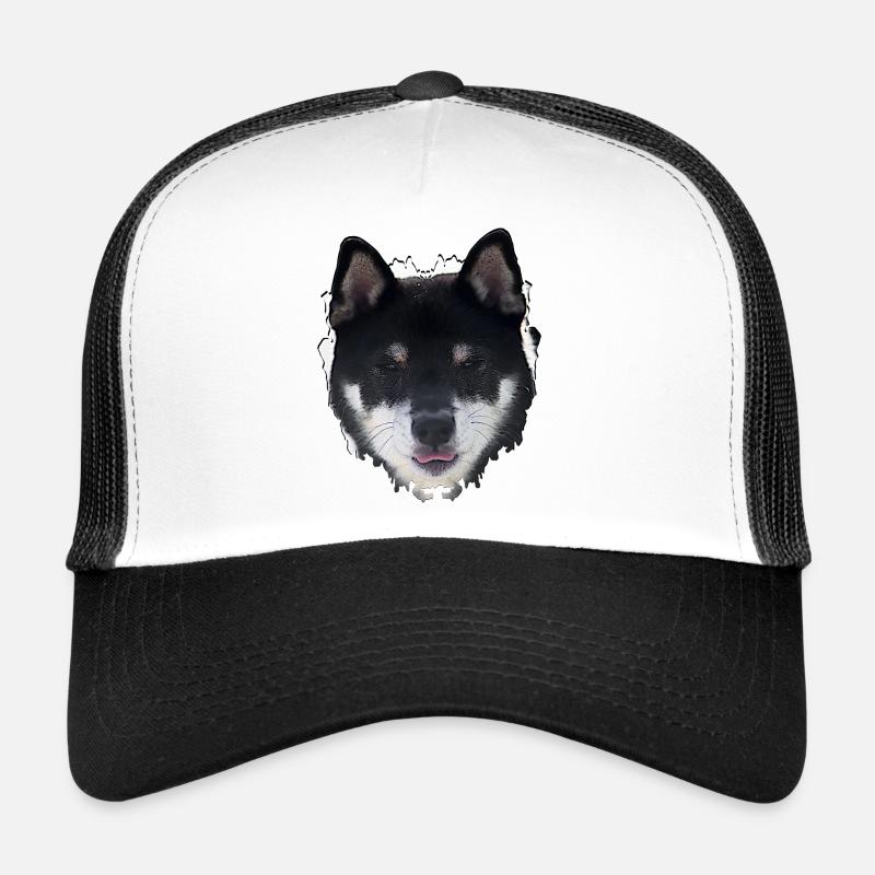 Conception du visage du chien de nuit - Casquette trucker  - blanc/noir