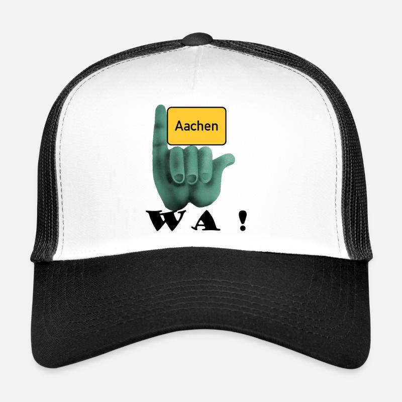 Aachen, wa ! - Ortsschild Aachen mit Klenkes Trucker Cap