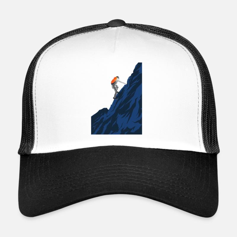 Bergsteiger am Berg - Trucker Cap - Weiß/Schwarz