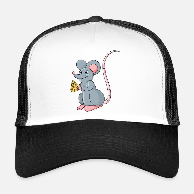 Maus - Trucker Cap - Weiß/Schwarz