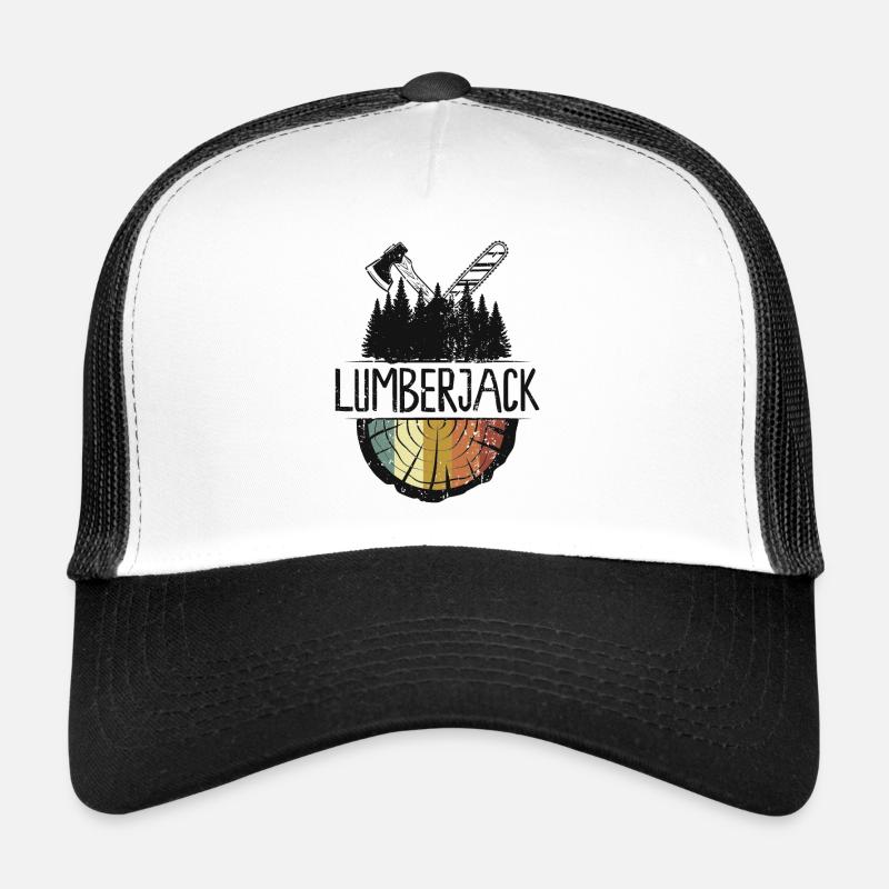 Bûcheron Bûcheron Bois Tronçonneuse Forêt Hachette Casquette trucker 