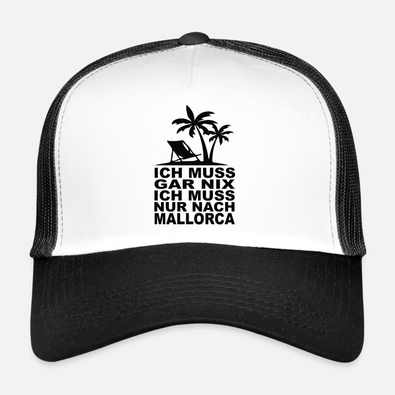 Mallorca Urlaub - Trucker Cap - Weiß/Schwarz
